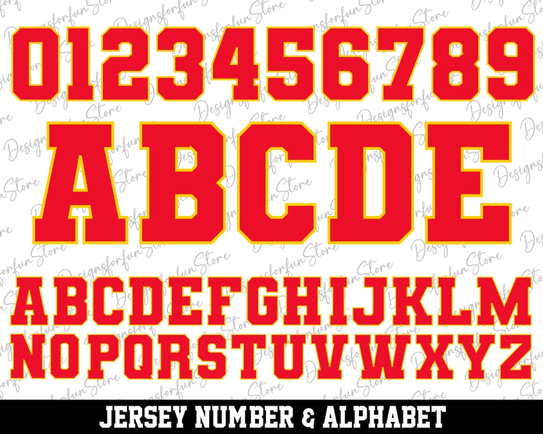 Red With Yellow Outline Font Svg, Jersey Numbers Svg, Alphabet Letter Svg, Fonts Svg, Digital