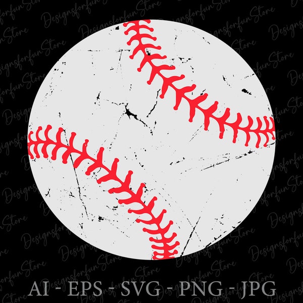 Grunge Baseball Svg, Digital Download, Grunge Softball Svg, Distressed Baseball Svg, Distressed Softball Svg, Silhouette, Svg Cut File