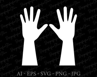 Hand Svg, Digital Download, Handprint Svg, Human Hand Svg, Silhouette Cut File, Commercial Use Svg, Hand Print Png, Cricut, Svg Cut File