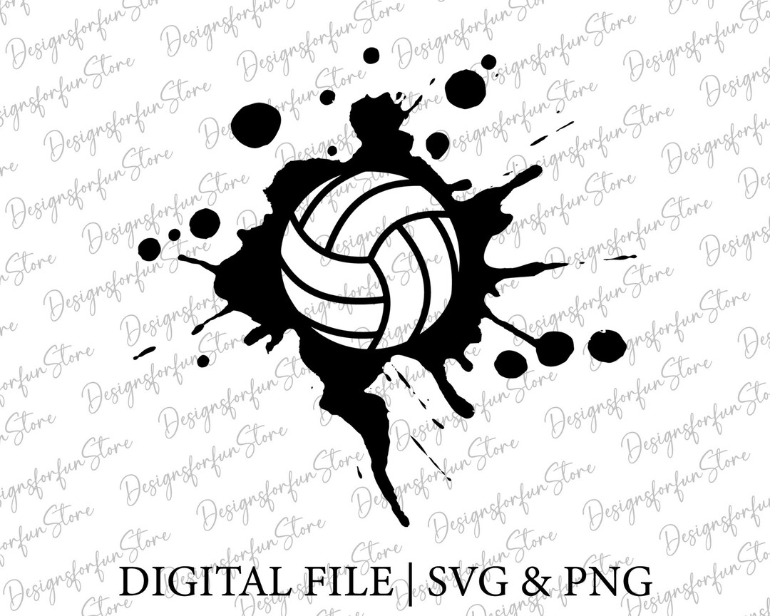 Volleyball Ball Splat Ink Svg, Digital Download, Volleyball Svg, Splash ...