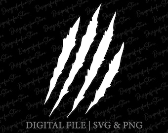 Claw Mark Svg, Digital Download, Scratch Mark Svg, Scrapes Svg, Tiger Claw Svg, Silhouette, Paw Scratches Svg, Claws Svg, Cricut, Cut File