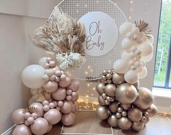 Guirlande de ballons Champagne rose blanc, décoration pour anniversaire, réception-cadeau pour bébé, mariage
