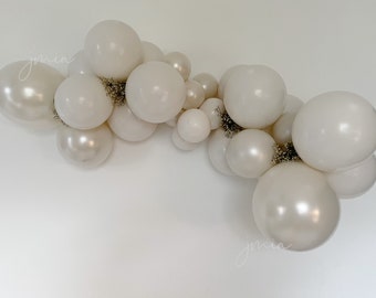 Guirlande de ballons blanc mat, guirlande de ballons blancs en perles, décoration de mariage, réception nuptiale, fête d'anniversaire, fiançailles