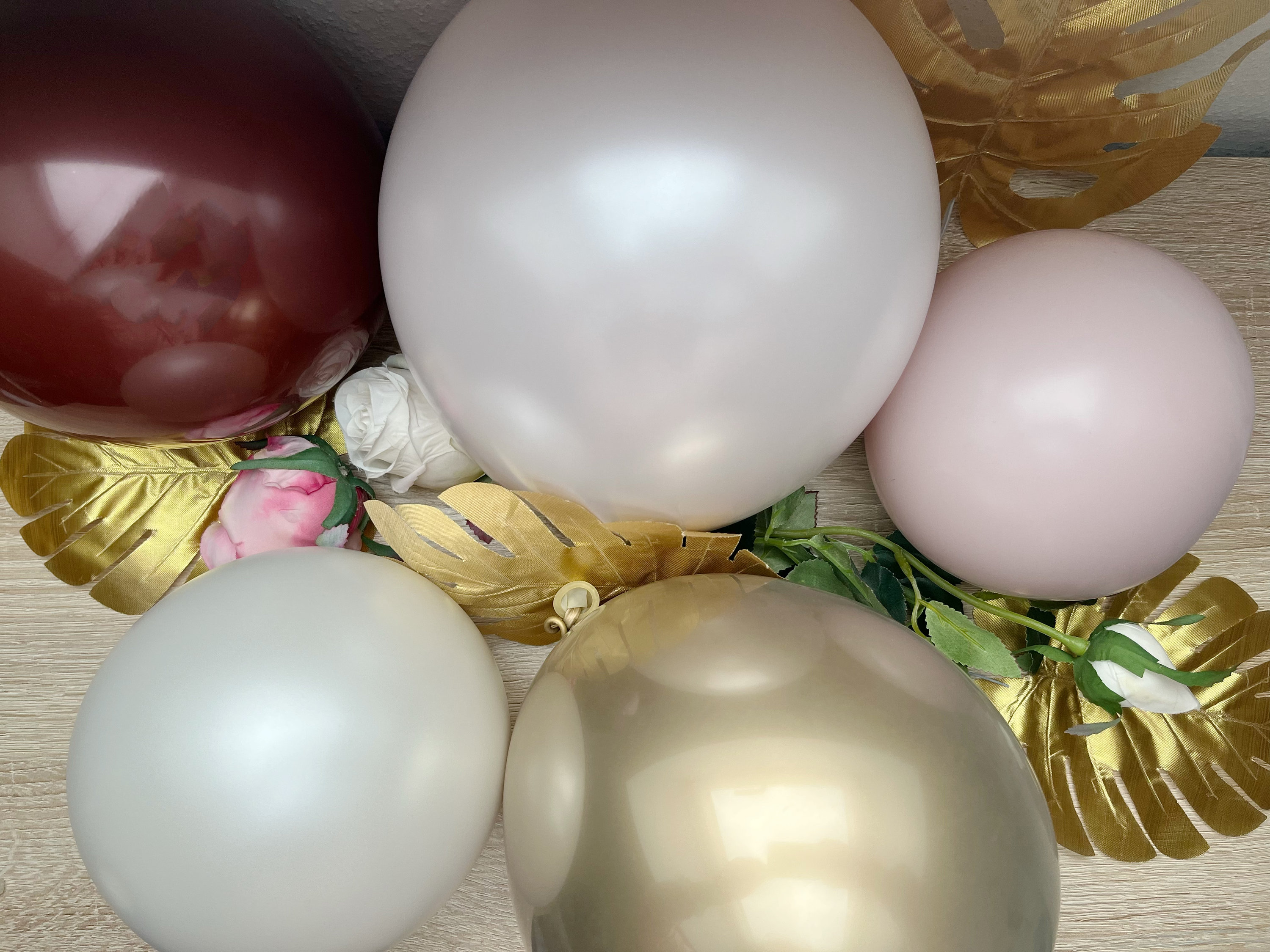 Ghirlanda Di Palloncini 159 Pezzi Rosso Bordeaux, Oro, Rosa E Bianco - Kit Decorazione Per Compleanni, Matrimoni E Baby Shower