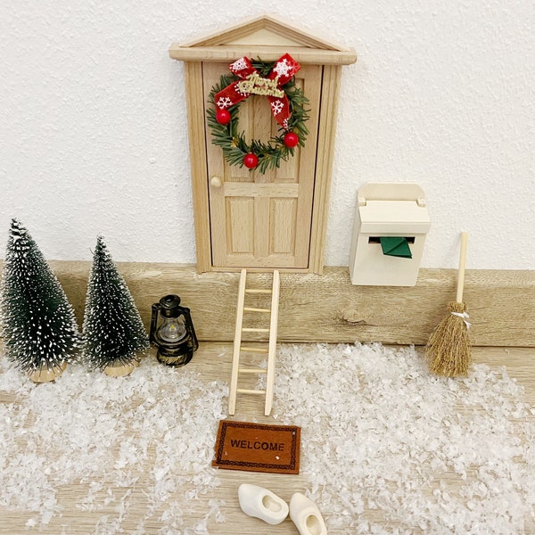 Wichteltür Set Miniatur Elf Tür Set Weihnachtsdeko, Wichtel Zubehör Weihnachten