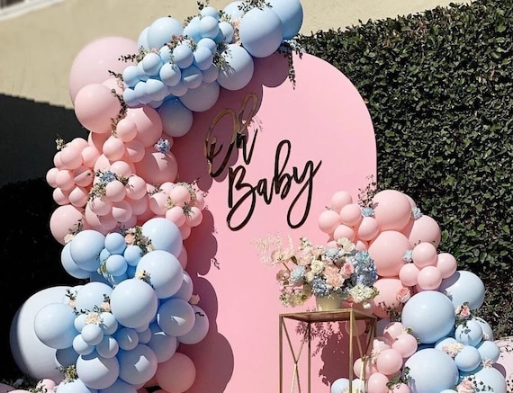 Fotohintergrund Mit Luftballons – Für Baby-Party, Rosa Oder Blau