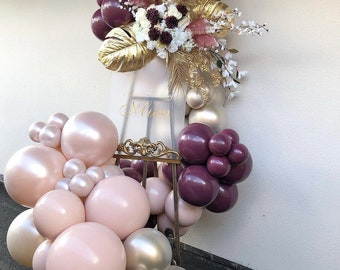 Balloon Garland Burgundy Red Pink Gold Ballon Arch Kit for Birthday Party Decoration Wedding