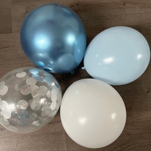 Balloon Blue White Metallic Blue Silver Confetti Balloons Wedding Birthday Party Balloon Decoration
