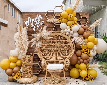 Bee Party Balloon Lemon Brown Balloon Garland Arch Baby Shower Balloons Birthday Decoration