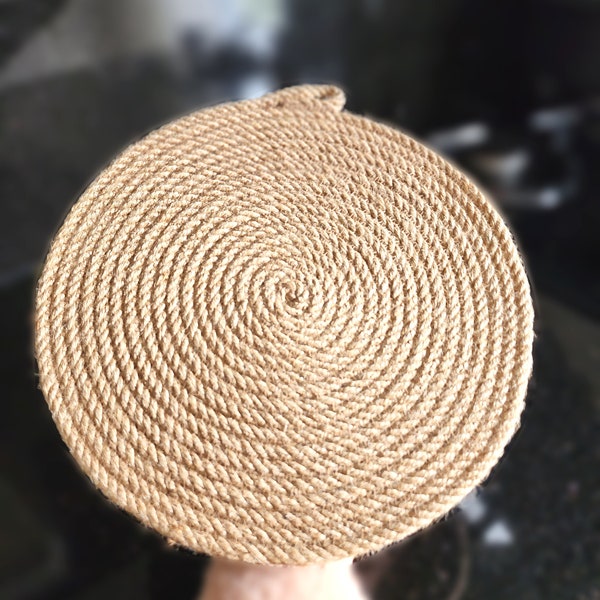 Jute Rope Trivet 10inch,Natural Round Trivets for Hot Dishes, Hot Pad, Rustic Table Decor, Kitchen Table Mat Design, Handmade Gift for Her