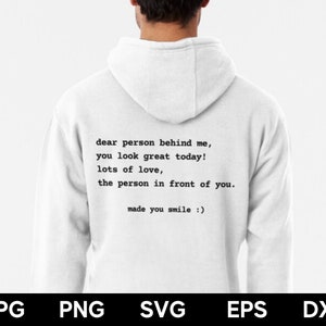 Cara persona dietro di me, stai benissimo oggi / SVG, PNG, Jpg, DXF, Eps Silhouette Cameo e file Cricut, File di taglio