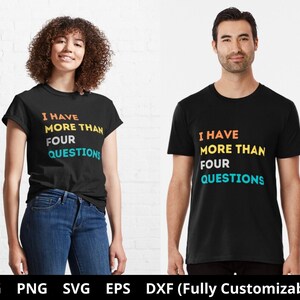 Tengo más de cuatro preguntas svg, feliz Pascua citas divertidas svg, Hanukkah svg, regalo de Pascua, Pascua svg, PNG, Cricut, silueta