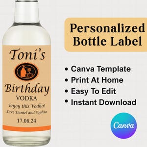 Etichetta Tito's Vodka, etichetta personalizzata per bottiglia Tito's, regali Tito's Vodka, download digitale personalizzato, per laurea, addio al celibato e compleanno