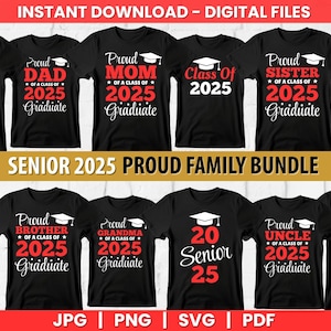 Proud Graduate Family 2025 Svg Bundle, Class Of 2025 SVG Bundle, Proud Aunt Of Graduate Svg, Graduation Svg Senior 2025, Graduation Cricut