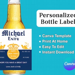 Corona Beer Label, Beer Labels, Beer Label Customized, Groomsmen Label, Birthday Custom Label, Label For Wedding, Graduation DIY Labels Gift