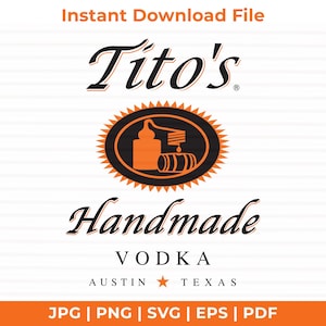 Svg di Tito, Logo di Titos Vodka Svg, Modello di etichetta di Titos Vodka, File di taglio per Titos Vodka fatta a mano, Design Cricut, Download digitale di Titos Vodka PNG