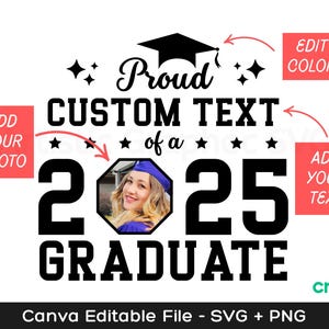 Pacote SVG de Família de Formandos Orgulhosos de 2025 (Canva), Pacote SVG de Formatura, SVG de Formandos de 2025, Tia Orgulhosa de Formandos, SVG da Turma de 2025