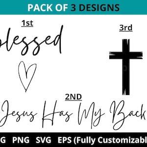 Jesus has my back Svg, Christian Quote Png, Love Png, Bible Verse, Religious Saying, Blessed Svg, Inspirational Quote, Faith, Shirt Designs