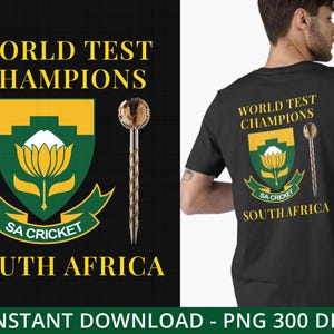 Südafrika Cricket Png, Welt Test Meister PNG, Welt Meister Png, SA Proteas Sieg Shirt Design, Cricket Geschenk, Sofort Download