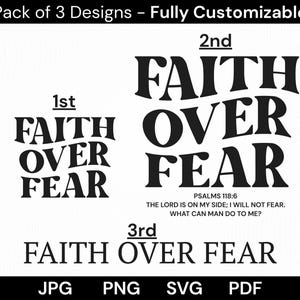 Fe sobre el miedo SVG, Jesús SVG, Camiseta cristiana SVG, Versículo bíblico SVG, Diseño de fe SVG, Camiseta religiosa SVG, Camiseta de Jesús SVG, Orar SVG, Png
