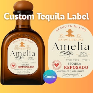Don Julio Custom Tequila Label, Tequila Labels, Birthday Tequila Label, Personalized Label, Printable Bottle Labels, Wedding Tequila Label