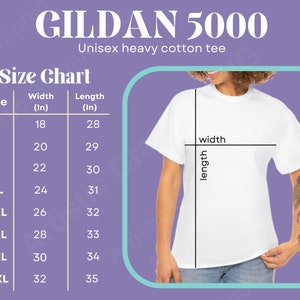 Gildan 5000 Größentabelle, Unisex aus schwerer Baumwolle, Gildan Größentabelle, Mockup Gildan 5000 Bundle, Größentabelle für Gildan, Mockup, Unisex-Diagramm