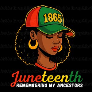 Juneteenth Ricordando i miei antenati Png, Donna nera Png, Juneteenth 1865 Png, 1865 Vibes Png, Storia nera, Afroamericano, Libertà nera