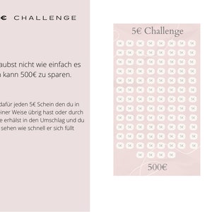 Risparmia il Denaro Challenge: Diario di monitoraggio del risparmio soldi |  Modo Divertente e Semplice per Risparmiare 150 €, 300 €, 500 €, 600 €