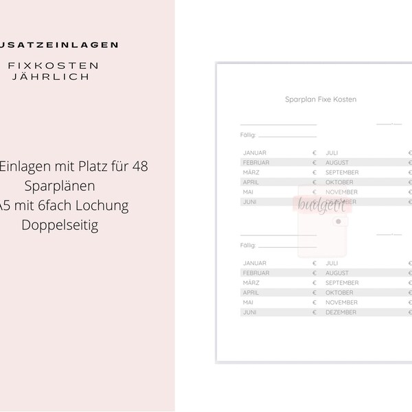 Additional Deposits Annual Fixed Costs / Sinking Funds