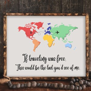 Als reizen gratis was, SVG / PNG-ontwerpbestanden voor knippen, sublimatie en afdrukken