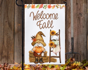 Welcome Fall, 12 x 18 Fall Garden Flag Sublimation Design, PNG Files