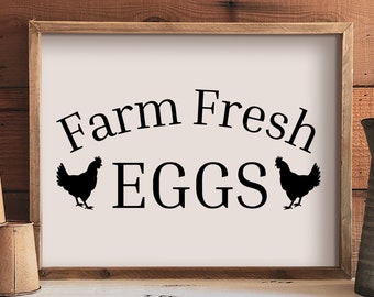 Farm Fresh Eggs, Farmhouse Sign SVG & PNG