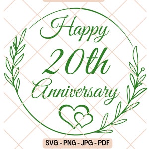 Happy 20th Anniversary SVG & PNG Dateien