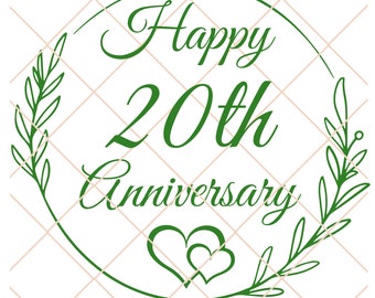 Happy 20th Anniversary SVG & PNG Files