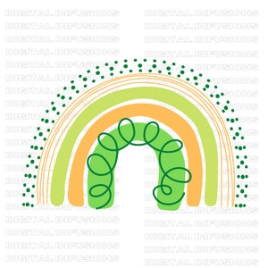 Green BOHO Rainbow SVG, Silhouette & Cricut SVG Cut Files