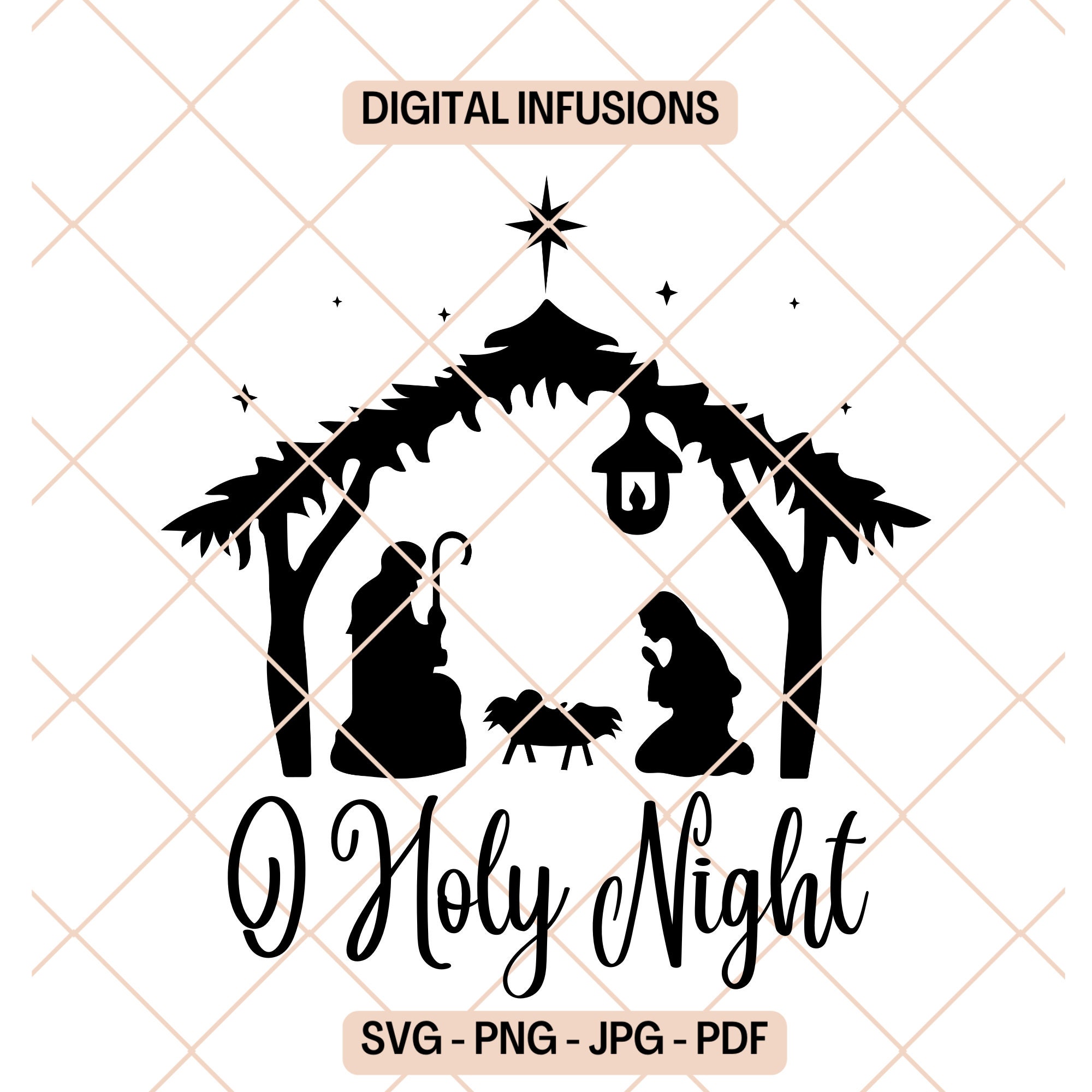 O Holy Night PNG - Nativity Oh Holy Night Sublimation - Digital Downlo –  Lottie Dotties LLC