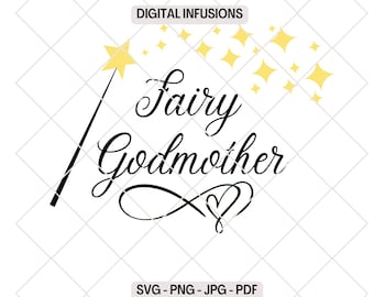 Fairy Godmother SVG & PNG Files for Cutting, Sublimation and Print