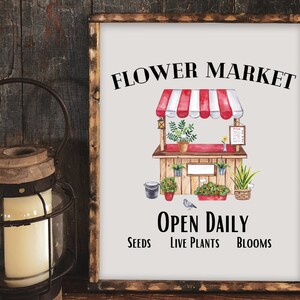 Flower Market, Farmhouse Style Sign PNG Design Files for Cutting, Sublimation & Print