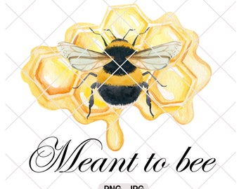 Meant to Bee, Honey Bee PNG Design Files for Sublimation & Print