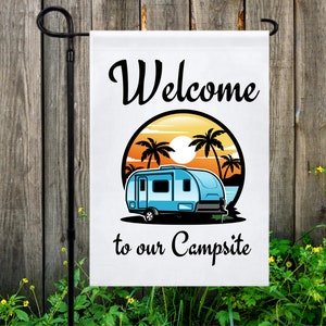 Willkommen auf unserem Camping Flagge PNG