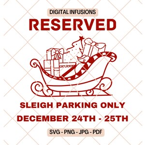 Alleen slee parkeren, Kerstmis SVG / PNG-bestanden voor snijden, sublimatie en afdrukken