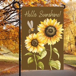 Hello Sunshine, 12 x 18 Fall Garden Flag Sublimation Design, PNG Files