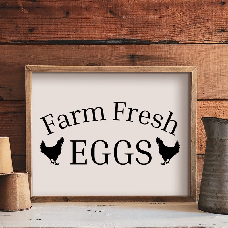 Farm Fresh Eggs Farmhouse Sign SVG & PNG - Etsy