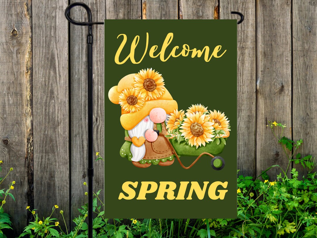 Welcome Spring, Garden Flag PNG - Etsy