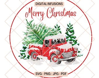 Merry Christmas, Round Sign PNG Sublimation Files