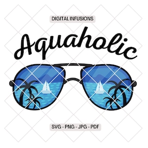 Aquaholic, Boating, Sailing SVG & PNG
