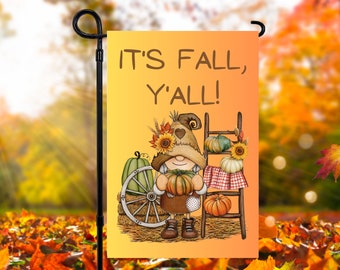 It's Fall, Y'all!  12 x 18 Fall Garden Flag Sublimation Design, PNG Files