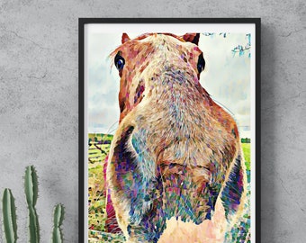 Nosey Horse Digitally Remastered Digital Print