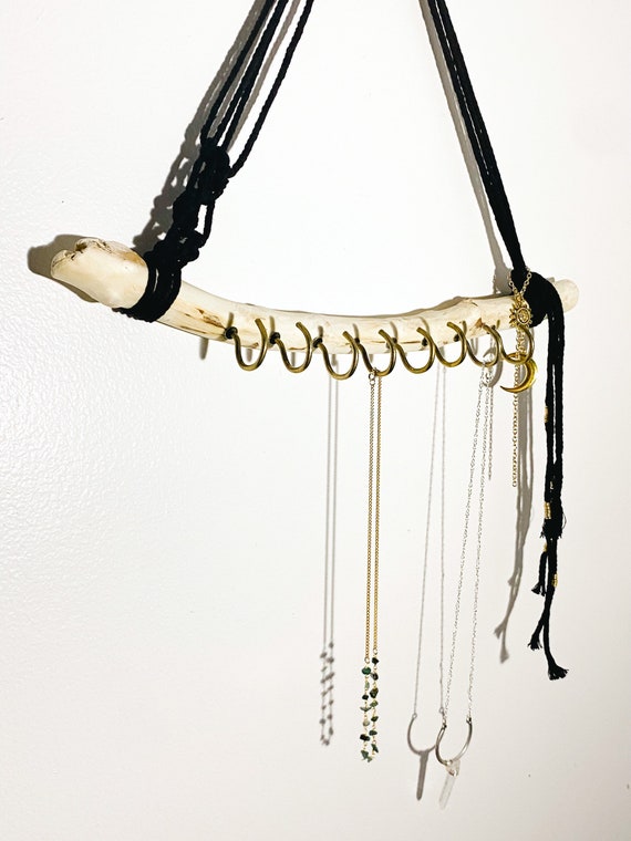 Driftwood Jewelry Organizer/ Boho Decor Necklace Hanger/ Etsy
