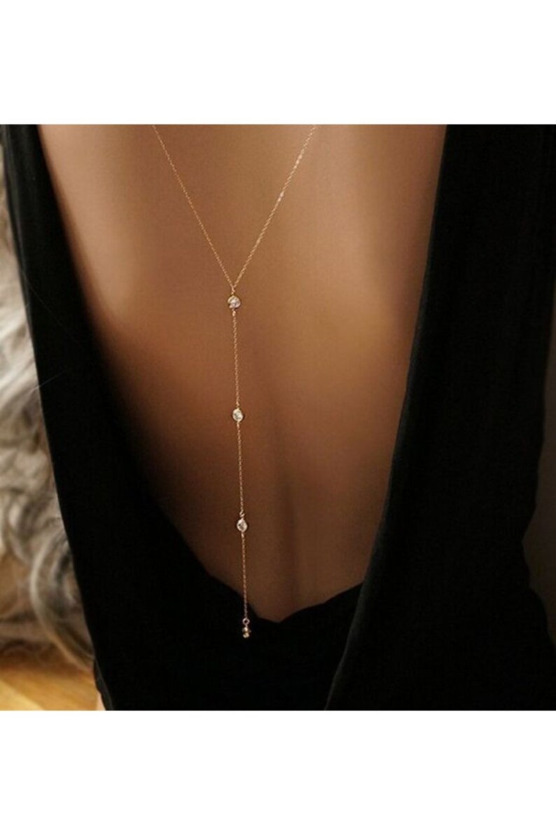 Silver Back Chain Bikini Body Jewelry Festival Body Chain Etsy